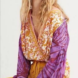 Free People Cruisin’ Together Printed Top S NWOT